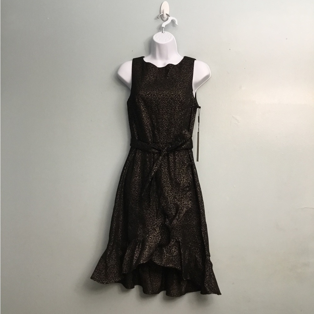 Calvin Klein Chic Black and Gold Midi Dress
